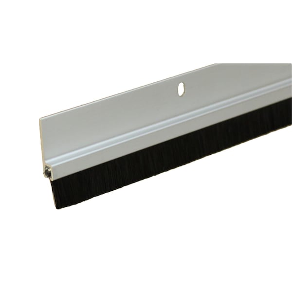 3' Clear Anodized Aluminum Brush Door Sweep For Gap Up To 1"